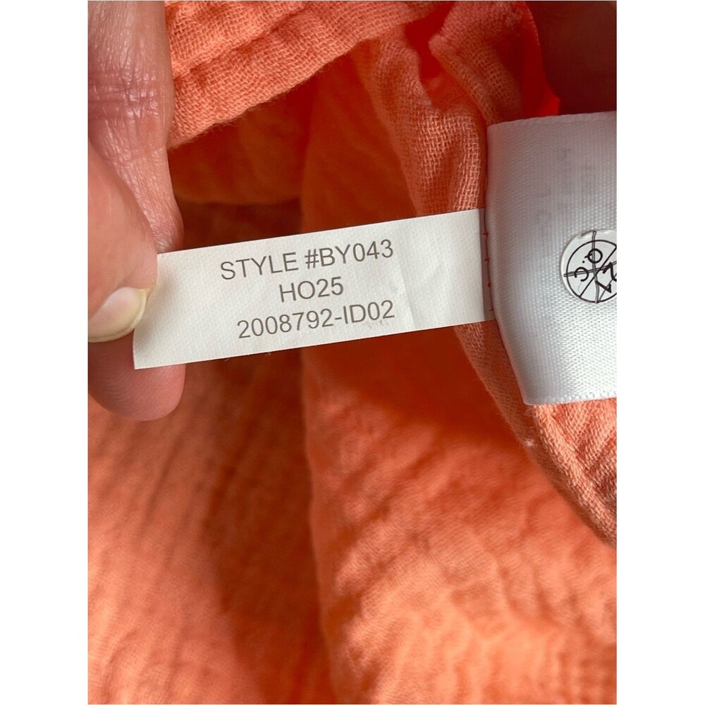 J. Crew Factory Double-gauze Button-Up Shirt Size Medium Electric Peach Cotton - Picture 8 of 8